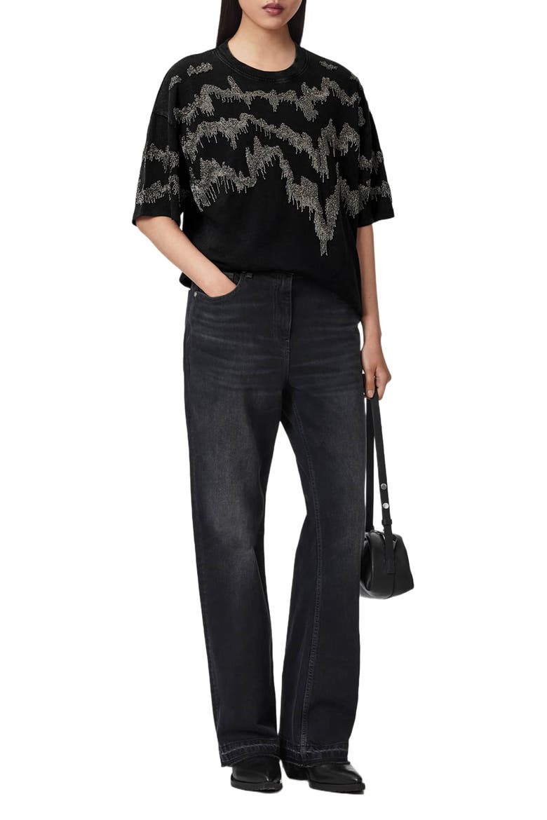 Maia Etta Embellished T-Shirt, Alternate, color, WASHED BLACK