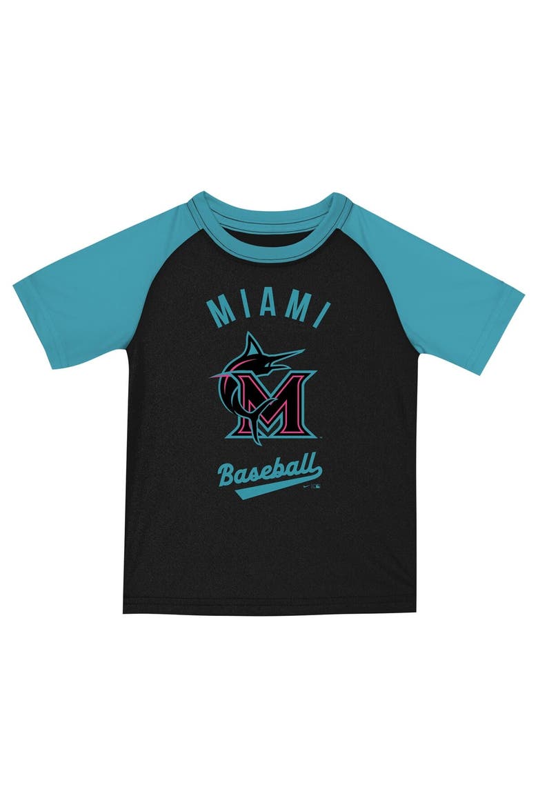 Toddler Nike Black/Teal Miami Marlins 2025 City Connect Shirt And Shorts Set, Alternate, color, Black