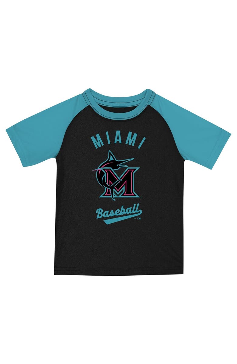 Nike Toddler Nike Black/Teal Miami Marlins 2025 City Connect Shirt And Shorts Set, Alternate, color, Black