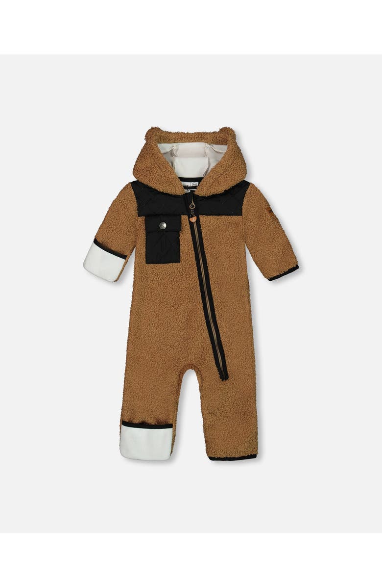 Deux par Deux Baby Unisex Baby One-Piece Mid-Season Outerwear Tan And Black, Main, color, 