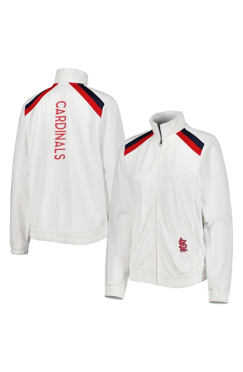 G-III 4HER BY CARL BANKS Women's G-III 4Her by Carl Banks White St. Louis Cardinals Red Flag Full-Zip Track Jacket, Main, color, White