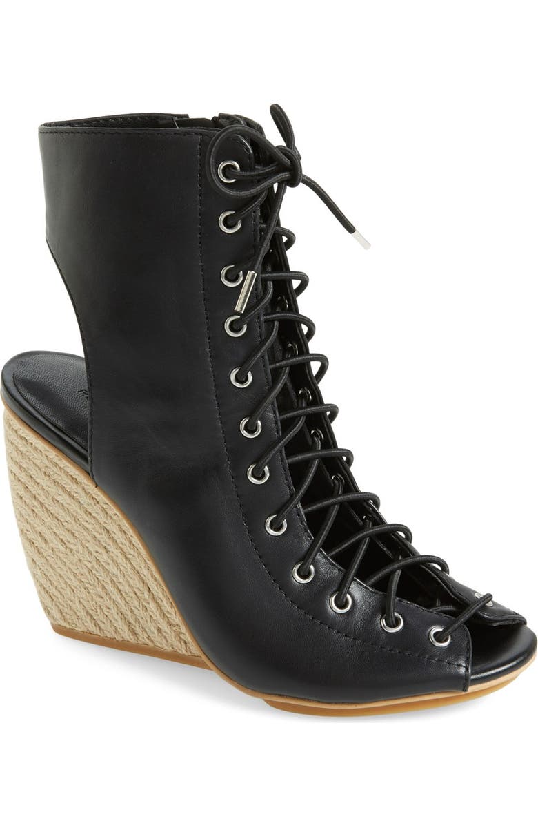 Rebecca Minkoff 'Elle' Lace-Up Espadrille Wedge Sandal, Main, color,