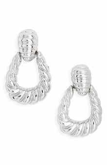 NORDSTROM RACK Ribbed Doorknocker Stud Earrings