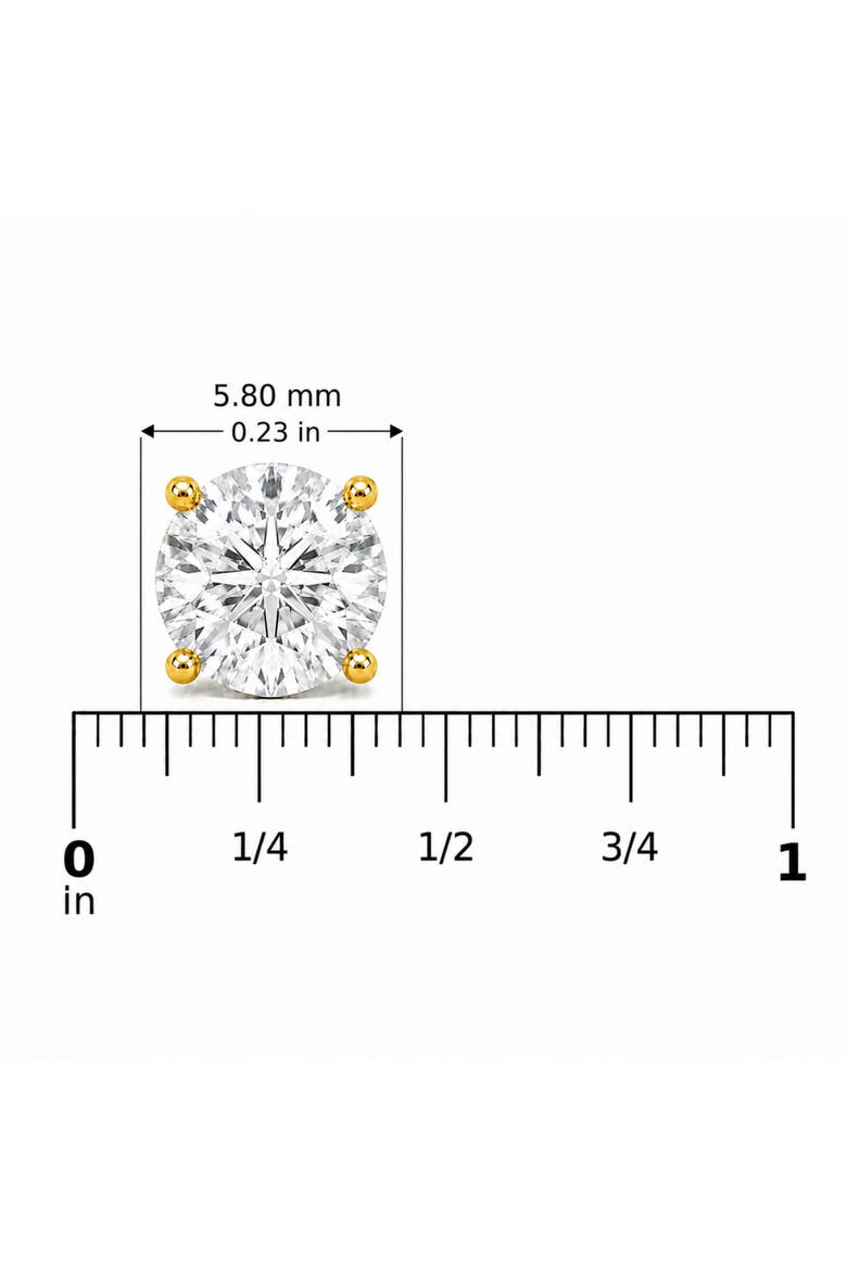14K Yellow Gold 1 1/2 Cttw Lab Grown Diamond Solitaire Stud Earrings, Alternate, color, Yellow Gold
