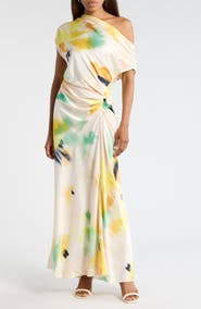 A.L.C. Penny Ruched One-Shoulder Maxi Dress