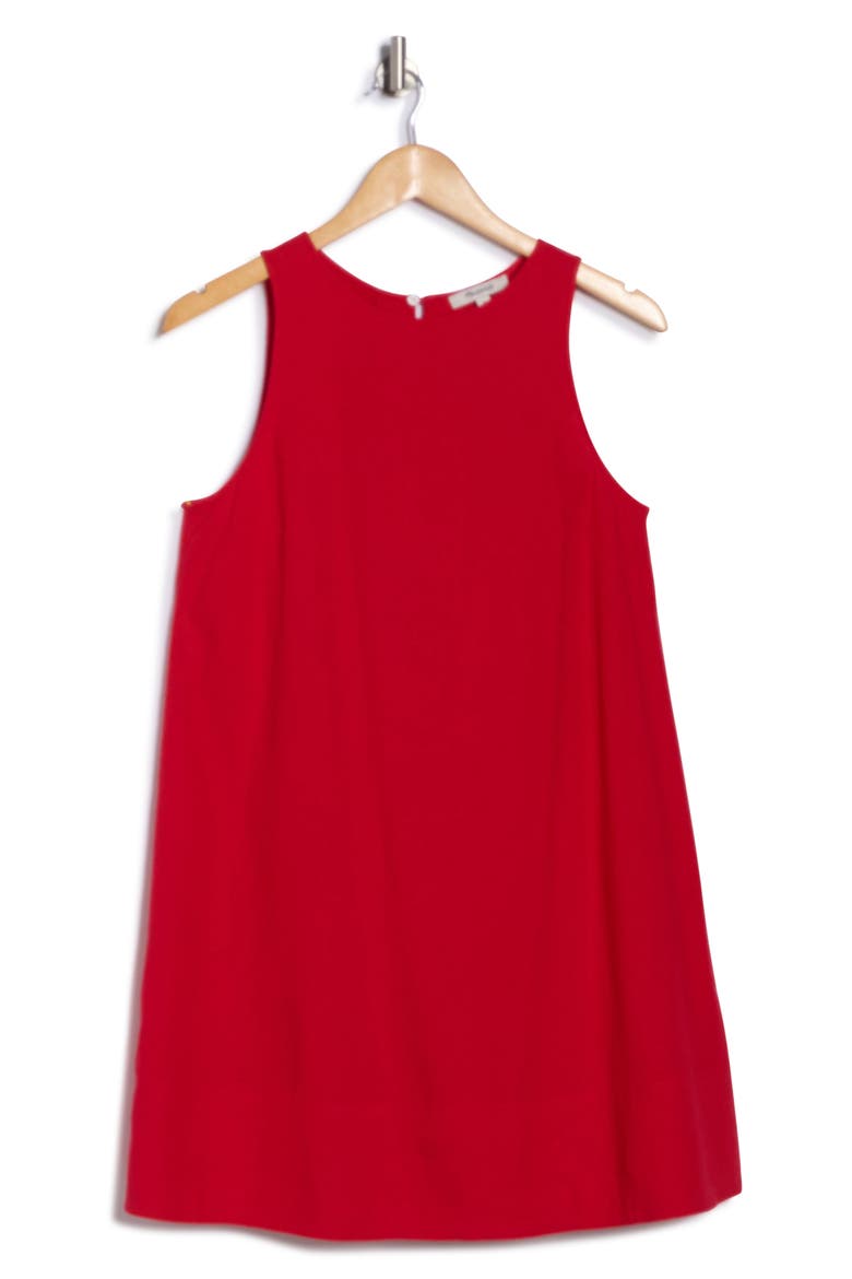 Linen Blend Shift Minidress, Alternate, color, CHERRY