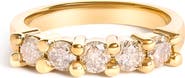 Haus of Brilliance Silver 1.0 Cttw Round Diamond 5 Stone Band Ring