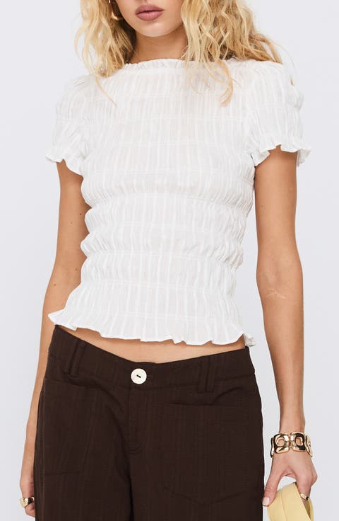 Romelle Smocked Cotton Top