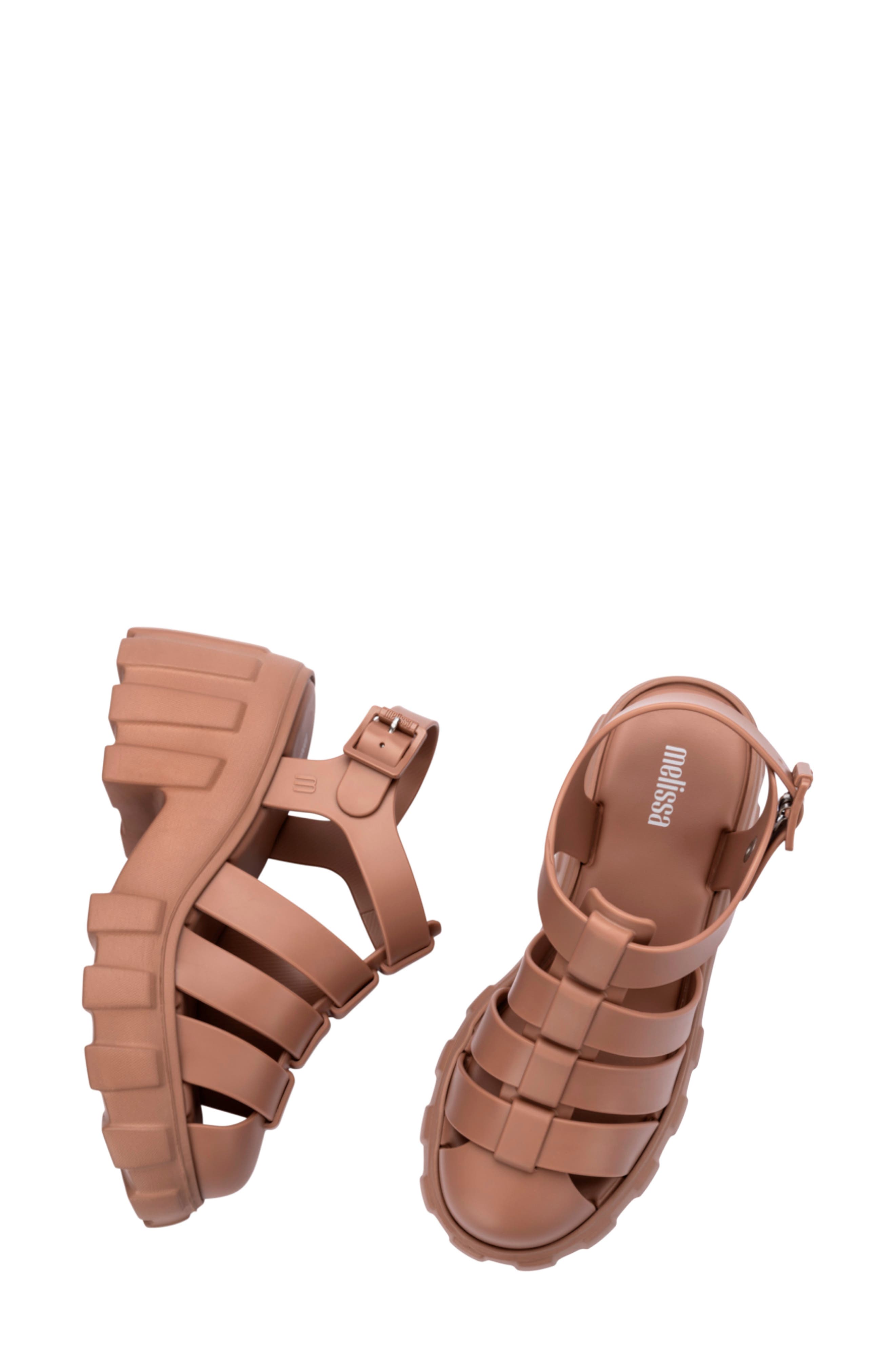 Megan Platform Fisherman Sandal, Alternate, color, BROWN