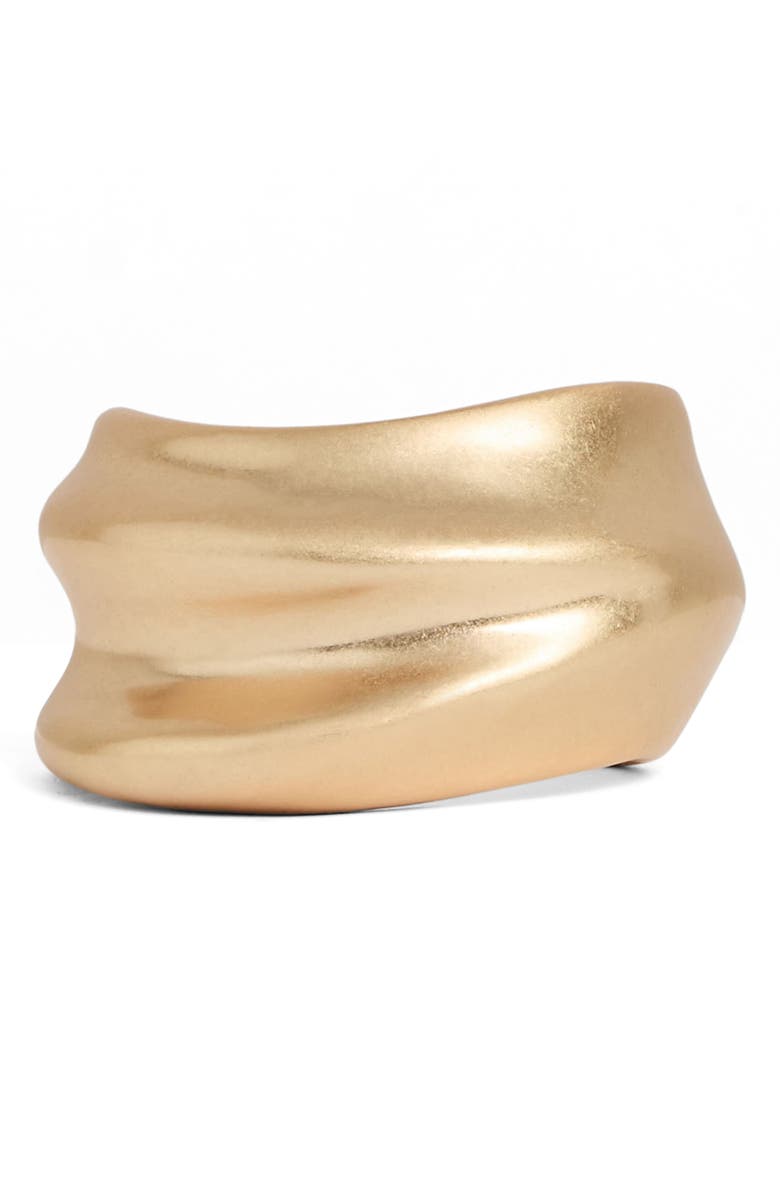 Reiss Sara Sculptural Cuff Bracelet, Main, color, Gold Tone
