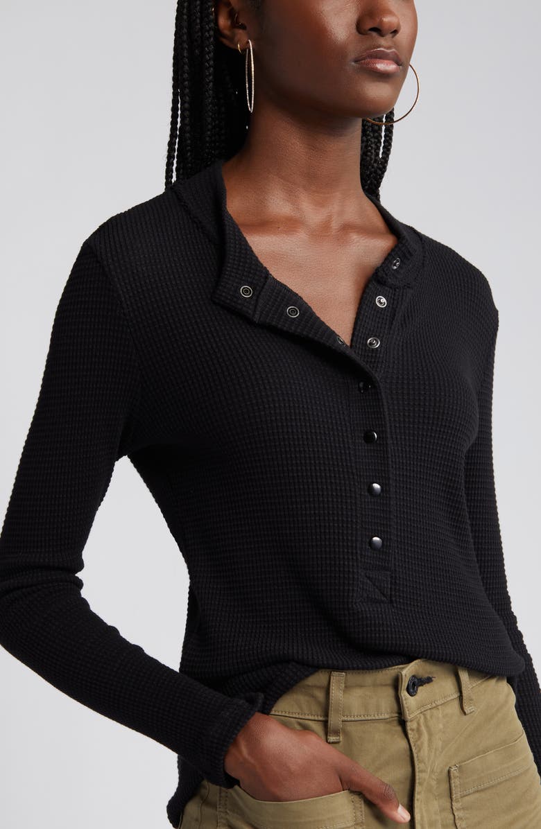 ASKK NY Waffle Knit Cotton Henley, Alternate, color, 