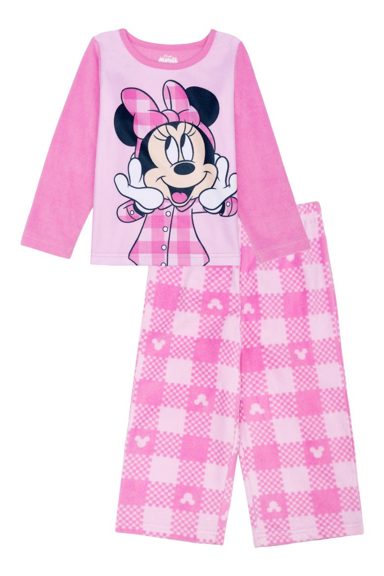 Kids' Minnie Mouse Microfleece Two-Piece Pajama Set, Main, color, PINK