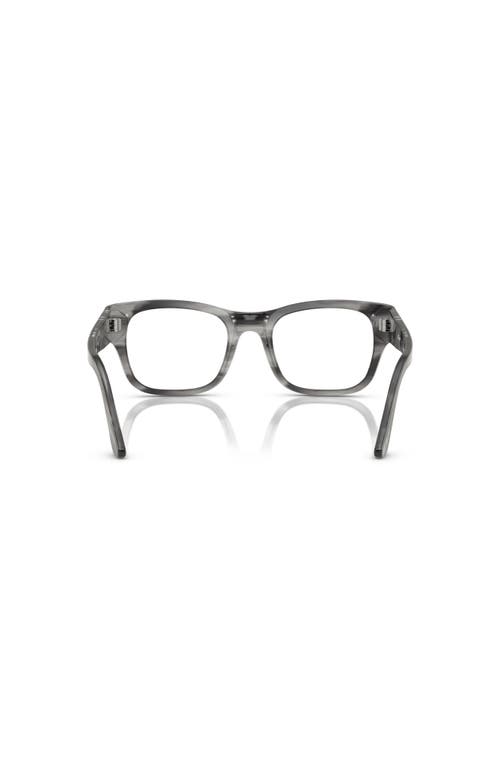 Persol 52mm Rectangle Optical Glasses In Metallic