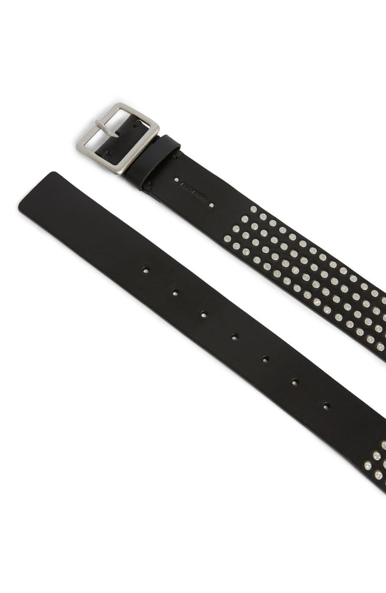 AllSaints Hammered Stud Leather Belt, Alternate, color,