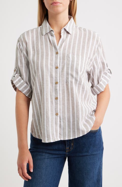 Mason Short Sleeve Stripe Button-Up Shirt
