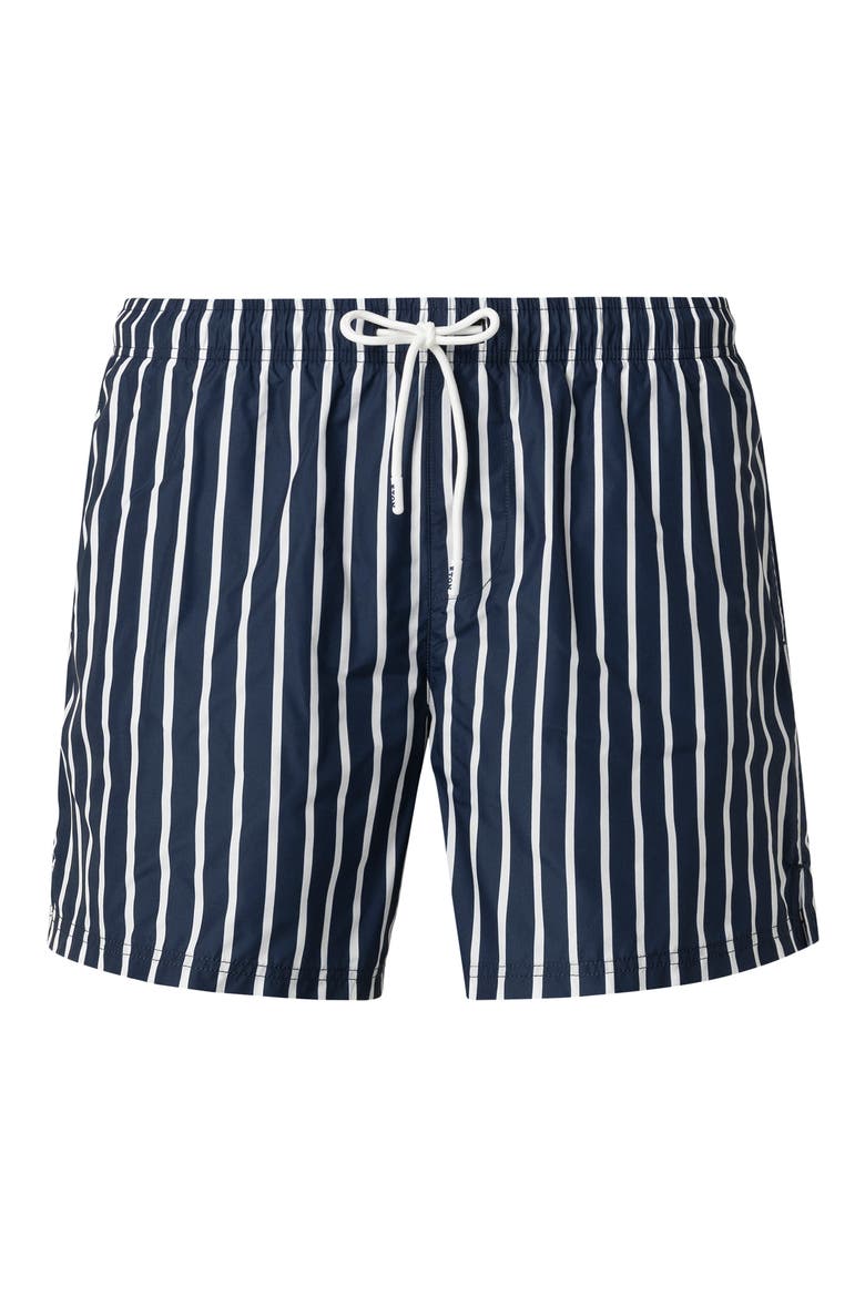 Striped Swim Trunks, Alternate, color, DARK BLUE