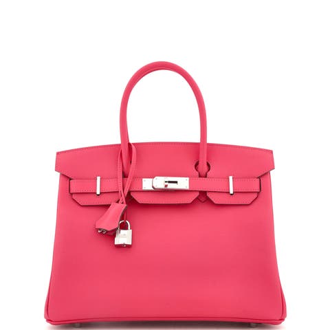 Birkin Handbag Pink Epsom with Palladium Hardware 30