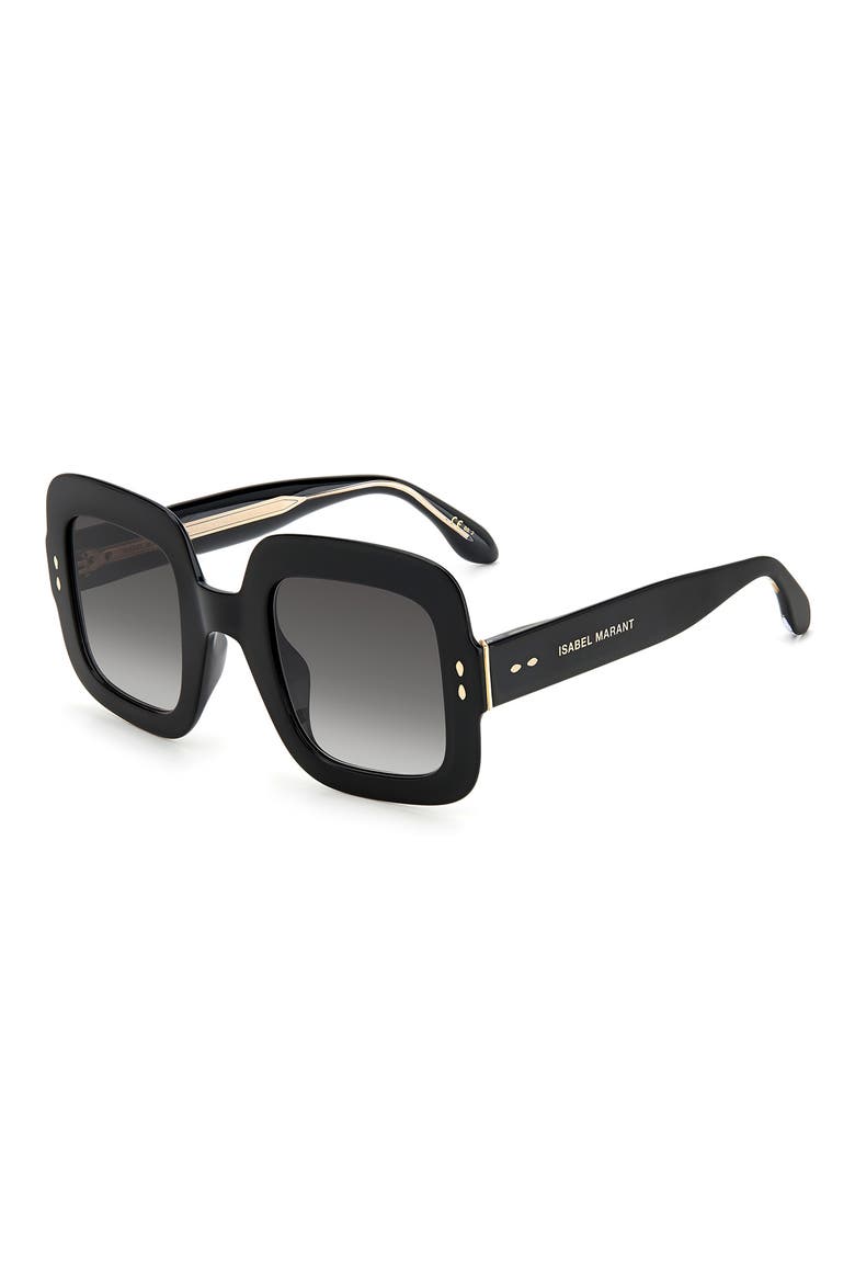 49mm Square Sunglasses, Alternate, color, BLACK / GREY SHADED