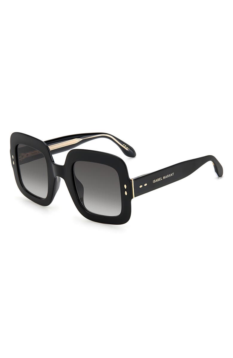 Isabel Marant 49mm Square Sunglasses, Alternate, color, Black / Grey Shaded