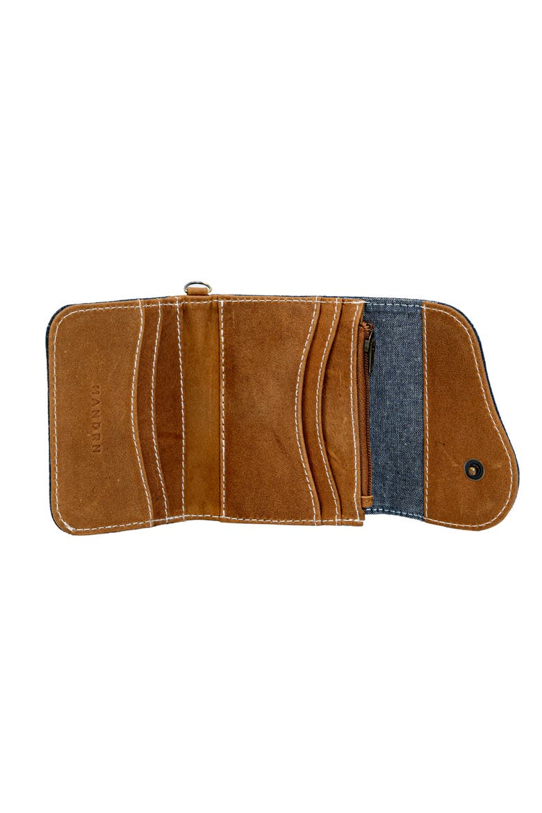 Leather Trifold Wallet, Alternate, color, Blue