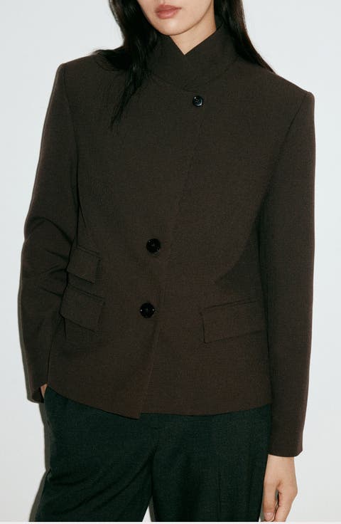Micro Houndstooth Check Blazer