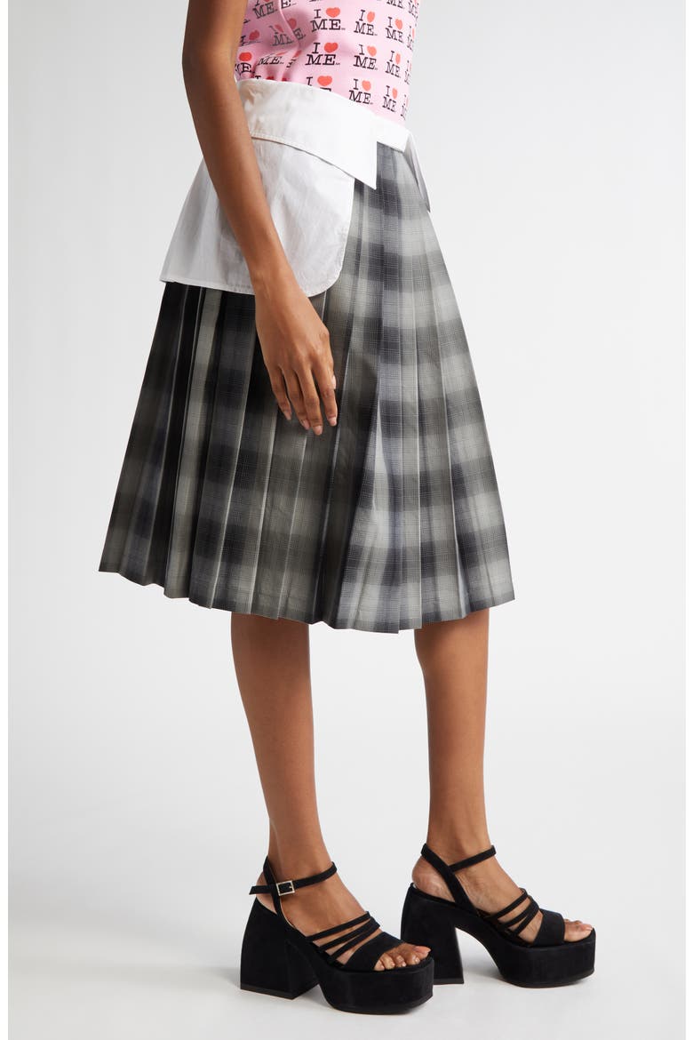 Pleated Check Midi Skirt, Alternate, color, CHECK