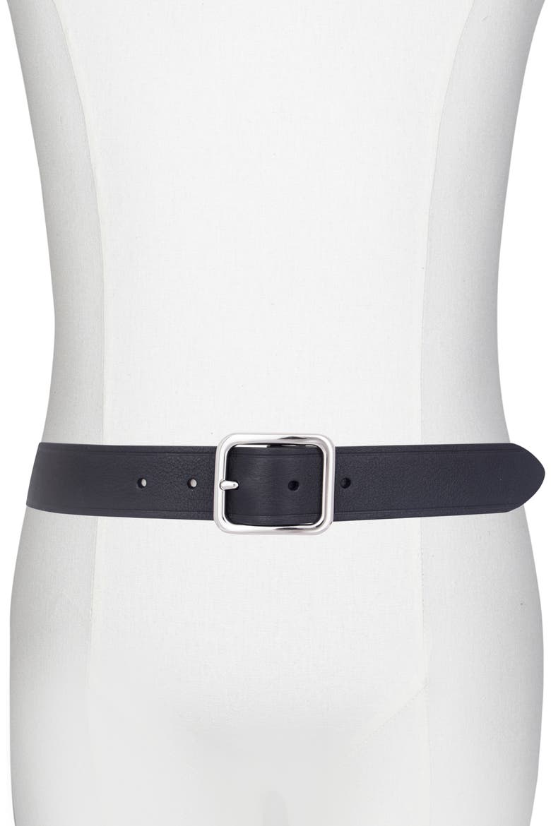Pebbled Leather Belt, Alternate, color, BLACK