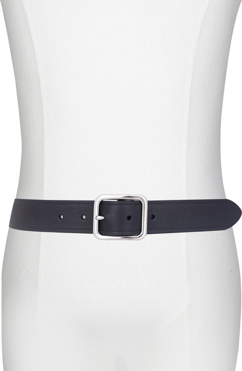 Vince Pebbled Leather Belt, Alternate, color, Black