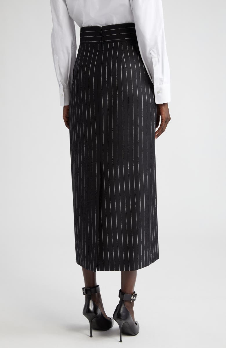 McQueen Chalk Stripe Wool Pencil Skirt, Alternate, color, 