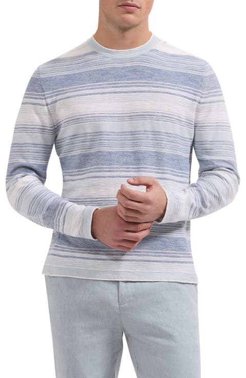 Stripe Cotton Crewneck Sweater