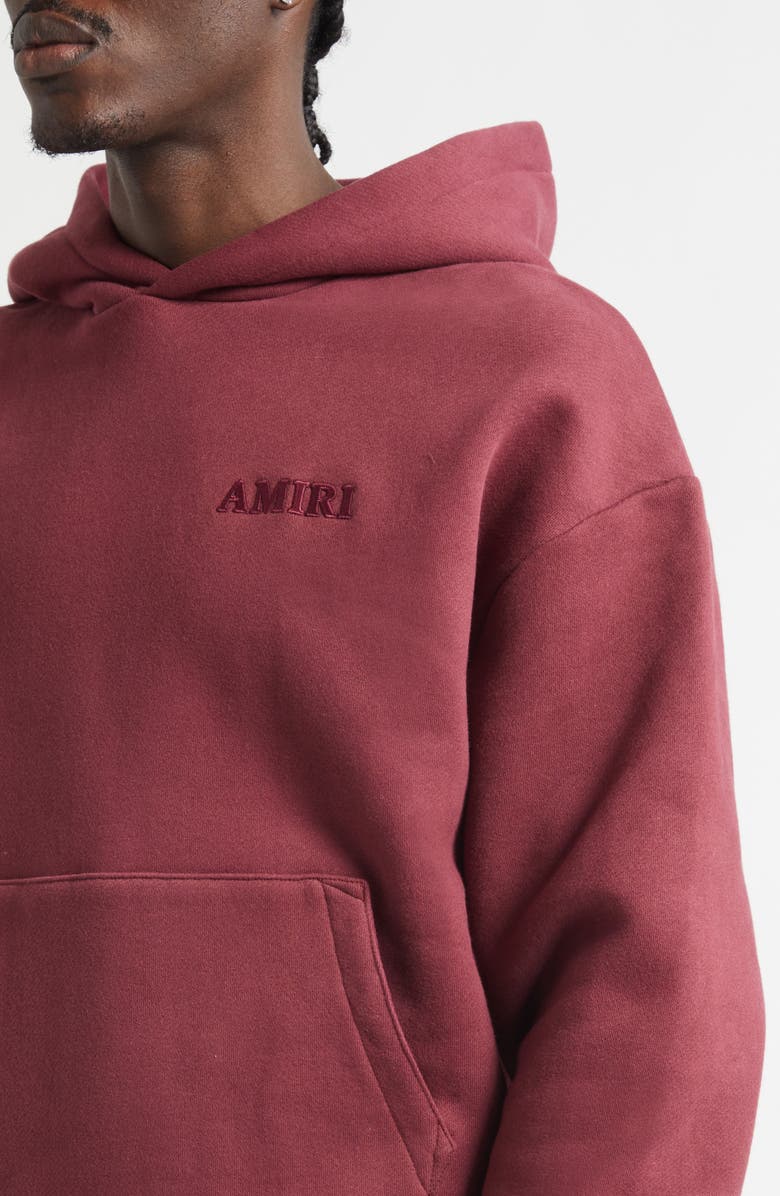 AMIRI Oversize Logo Embroidered Hoodie, Alternate, color, Aged Port