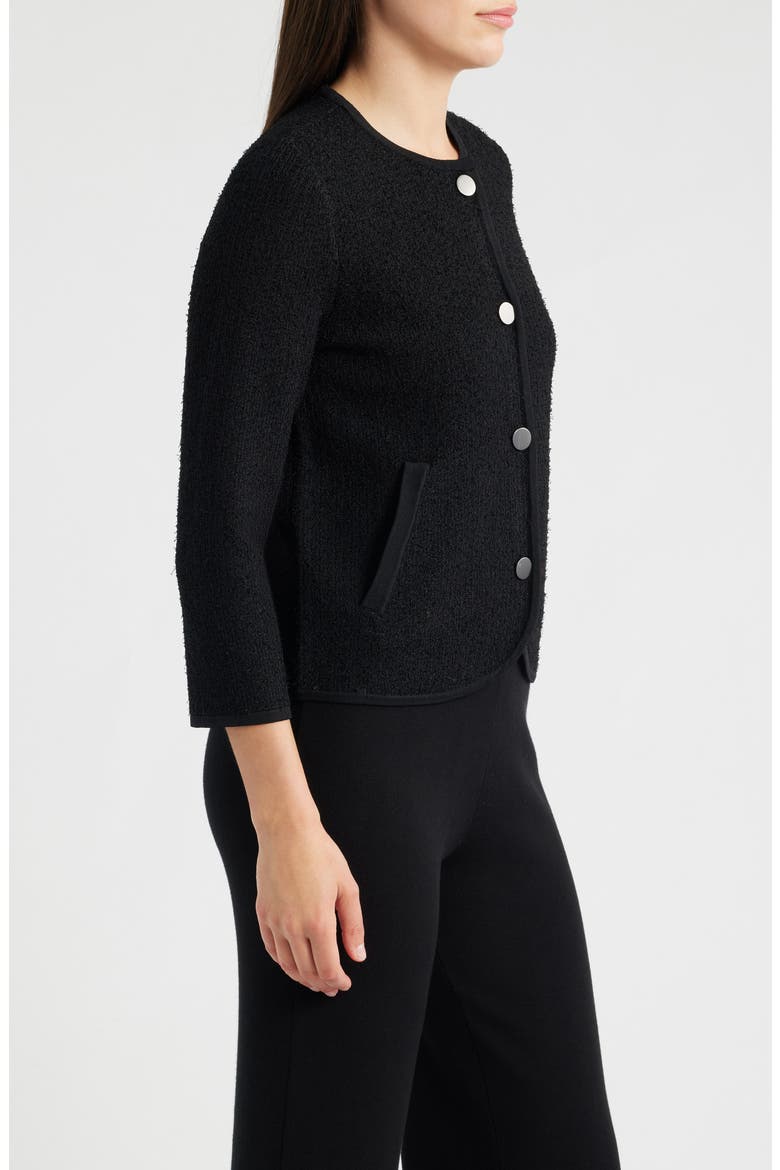 Eyelash Texture Cardigan, Alternate, color, ANNE BLACK