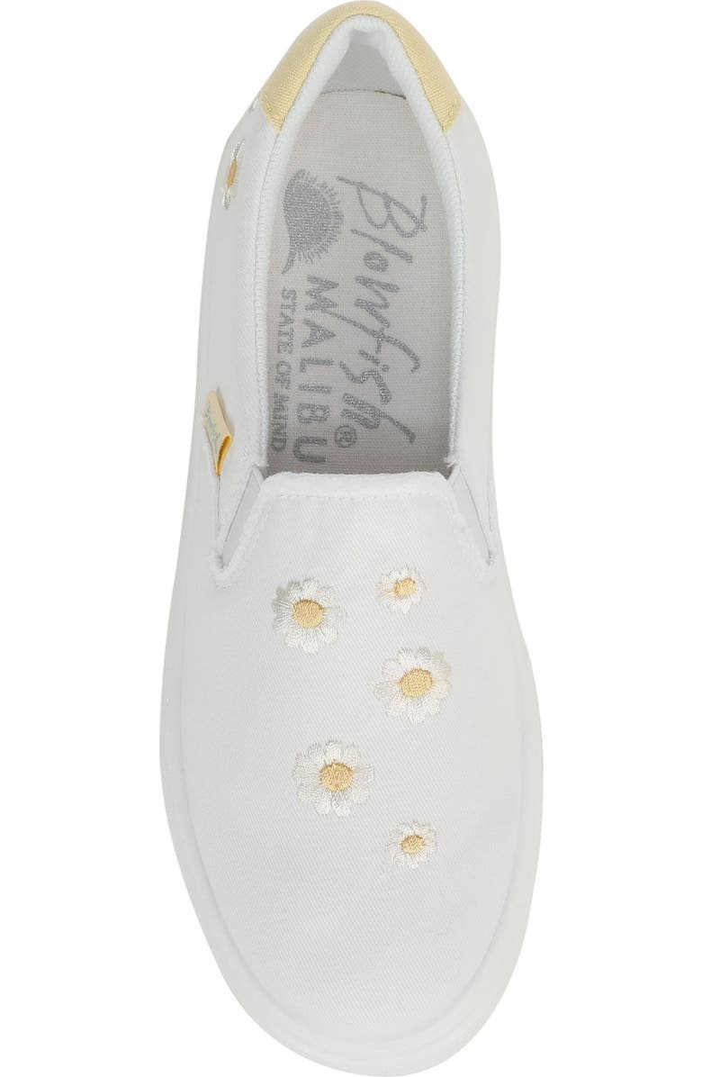 Blowfish Malibu Havasu Embroidered Slip-On Sneaker, Alternate, color, White Daisy Textile