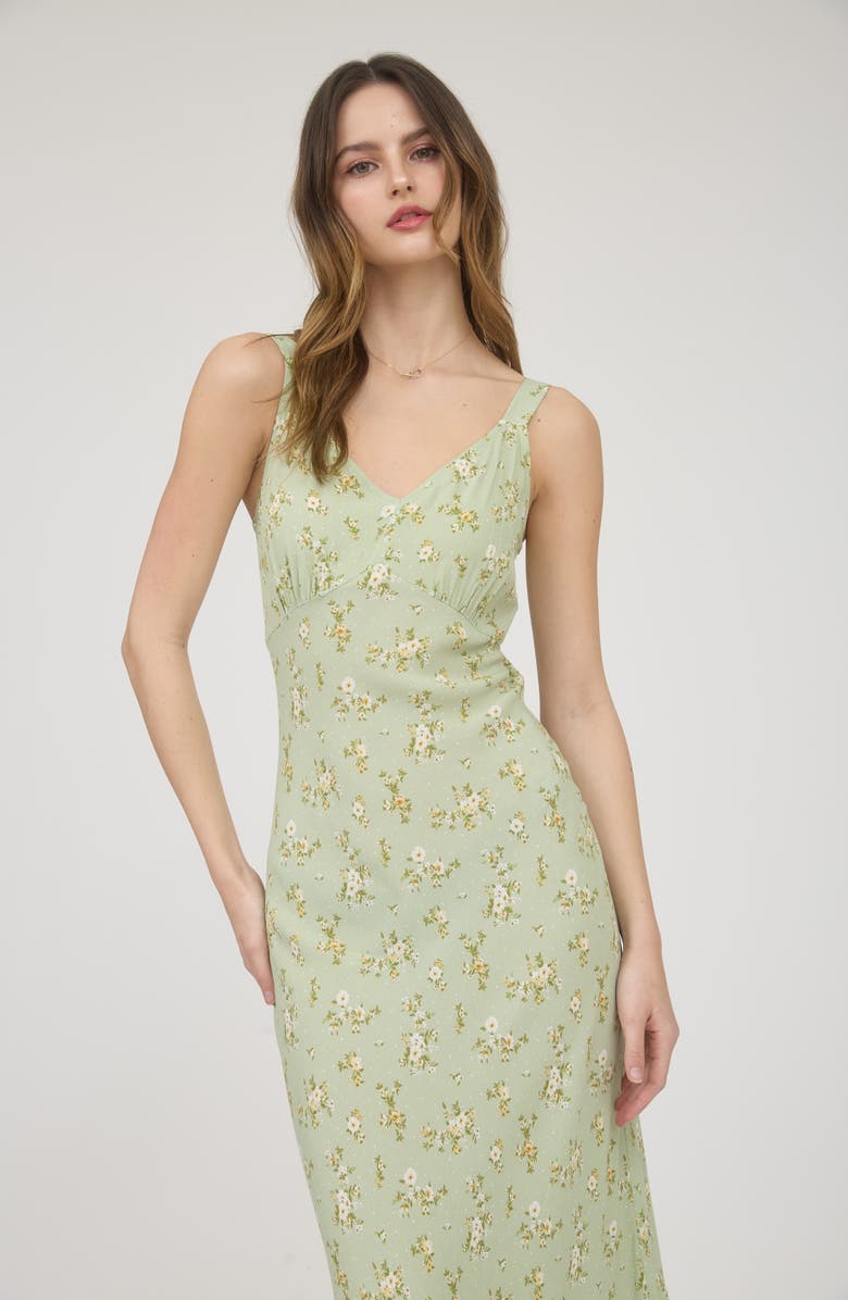 Blu Pepper Sweetheart Midi Slip Dress, Alternate, color, Olive