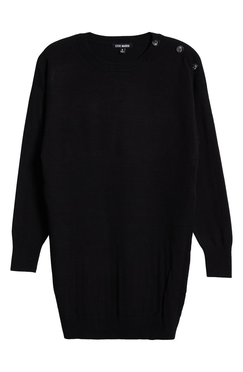 Steve Madden Madelyn Button Shoulder Long Sleeve Sweater Dress, Alternate, color,
