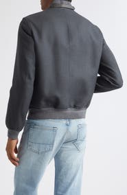 TOM FORD Two-Way Zip Lightweight Wool & Silk Bomber Jacket