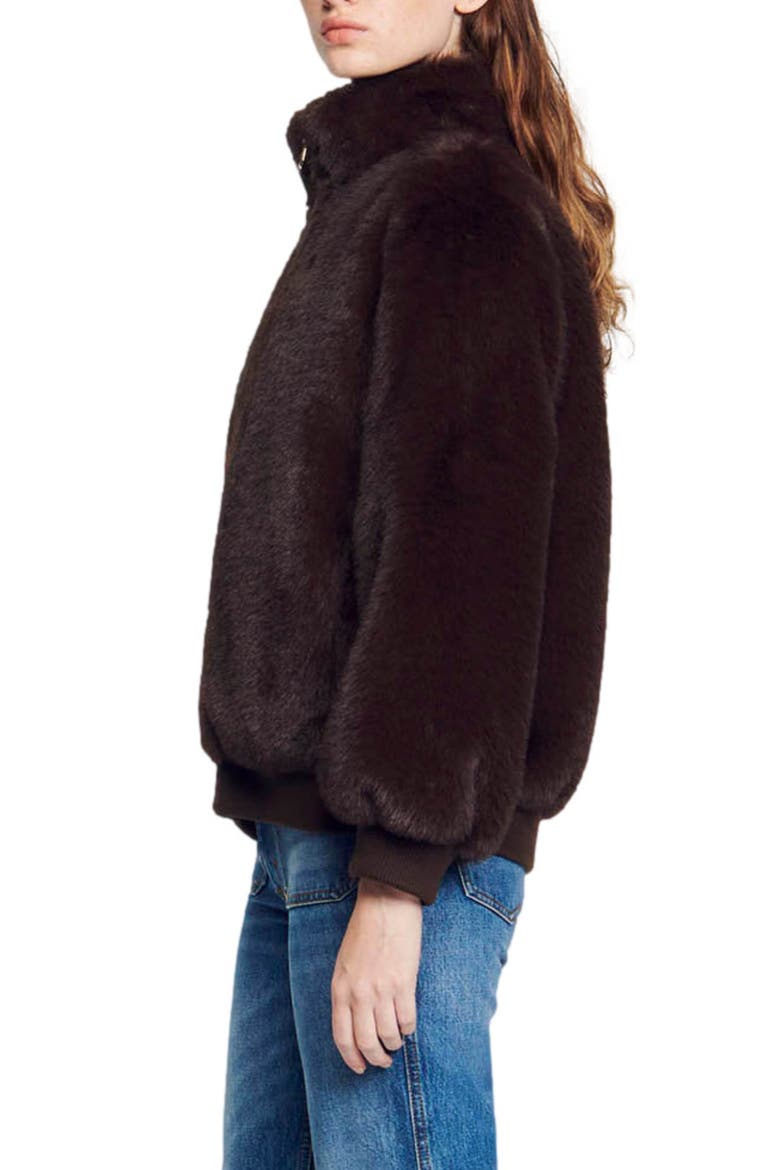 Babel Faux Fur Jacket, Alternate, color, BROWN