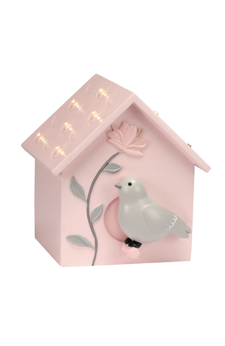 Lambs 
Ivy Petals Birdhouse Table Top Night Light LED Lamp, Main, color, Pink