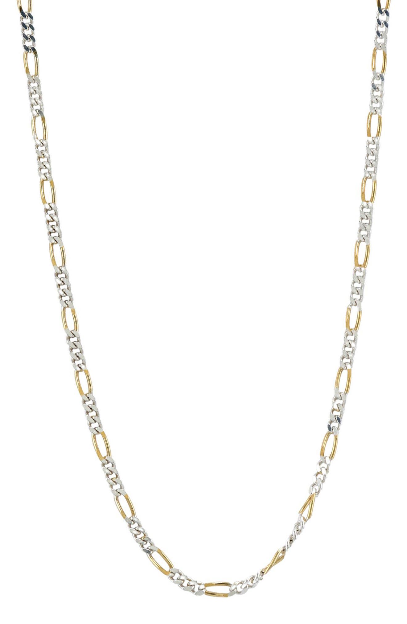 AMERICAN EXCHANGE Two-Tone Figaro Chain Necklace