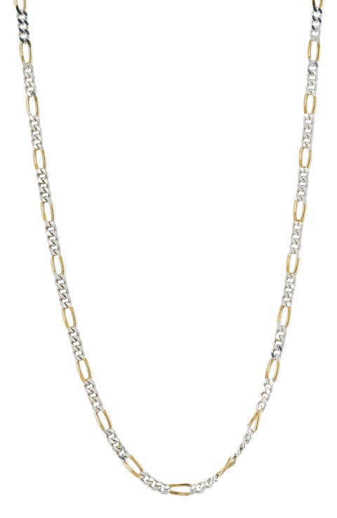 Two-Tone Figaro Chain Necklace