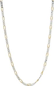 AMERICAN EXCHANGE Two-Tone Figaro Chain Necklace