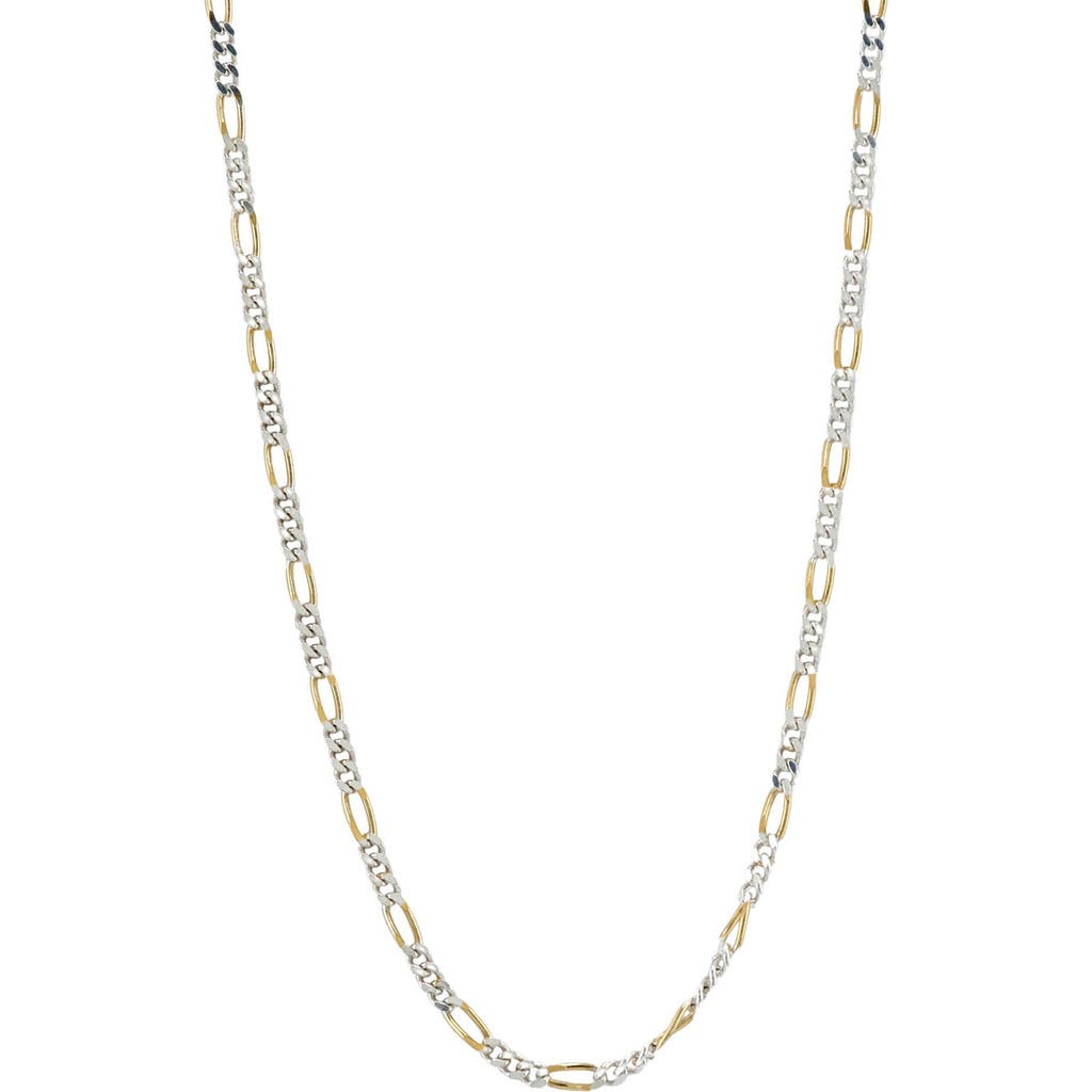 AMERICAN EXCHANGE Two-Tone Figaro Chain Necklace in Gold/Silver at Nordstrom Rack
