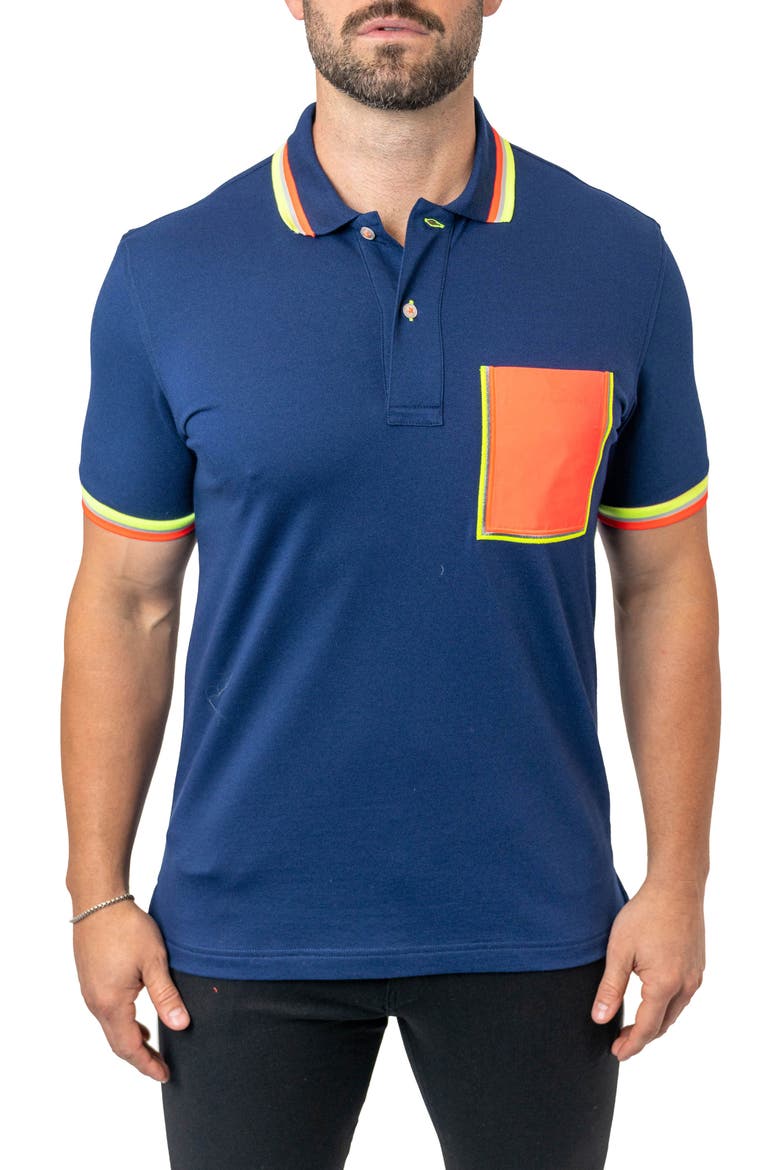 Mozart Milano Egyptian Cotton Polo, Main, color, BLUE