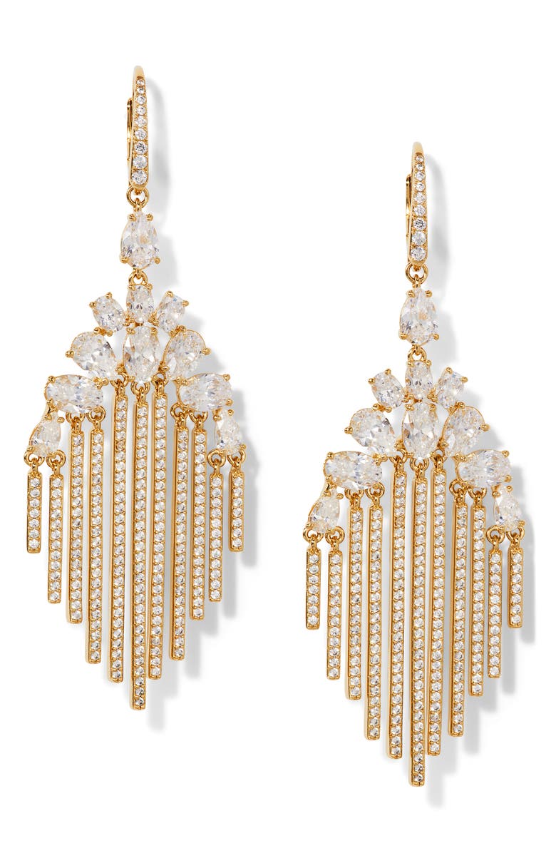 Nadri Starlet Drama Drop Earrings, Main, color, Gold