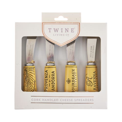 Twine Cork Handled Cheese Spreader Set In Silver