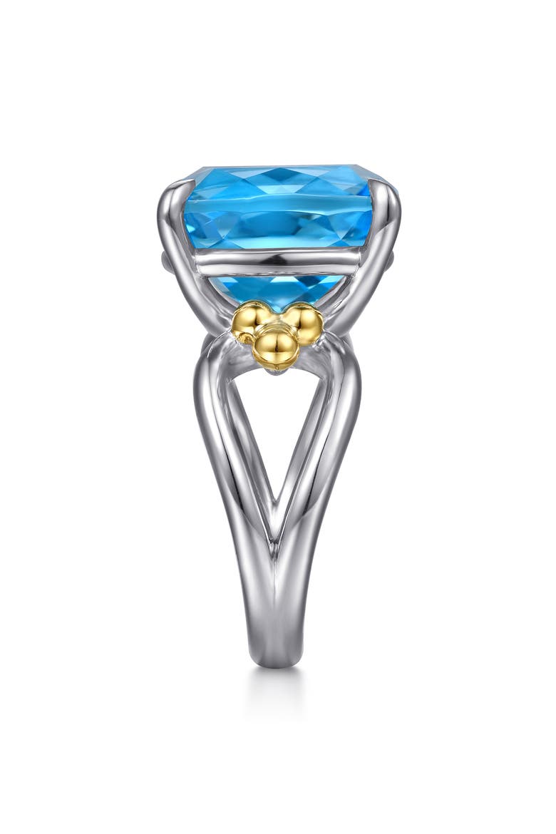 Bujukan Cushion Blue Topaz Signet Ring, Alternate, color, STERLING SILVER