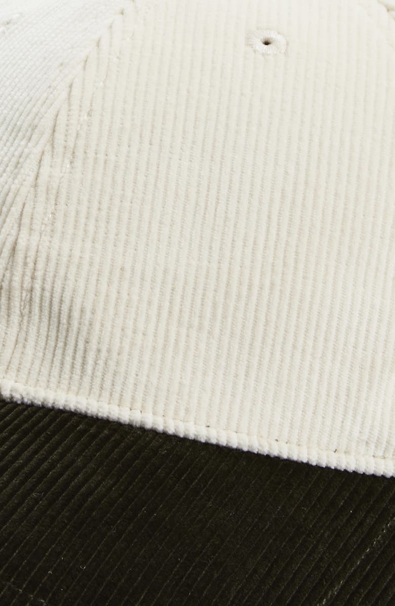 rag & bone Harlow Cotton Corduroy Baseball Cap, Alternate, color, Ecru/Olive Corduroy