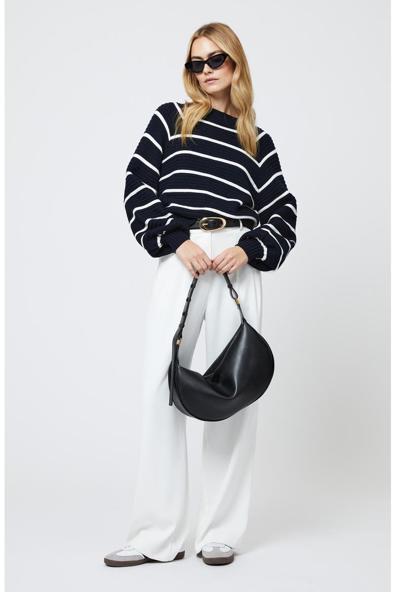 Lily Mozart Stripe Cotton Sweater, Alternate, color, NAVY SUMMER WHITE