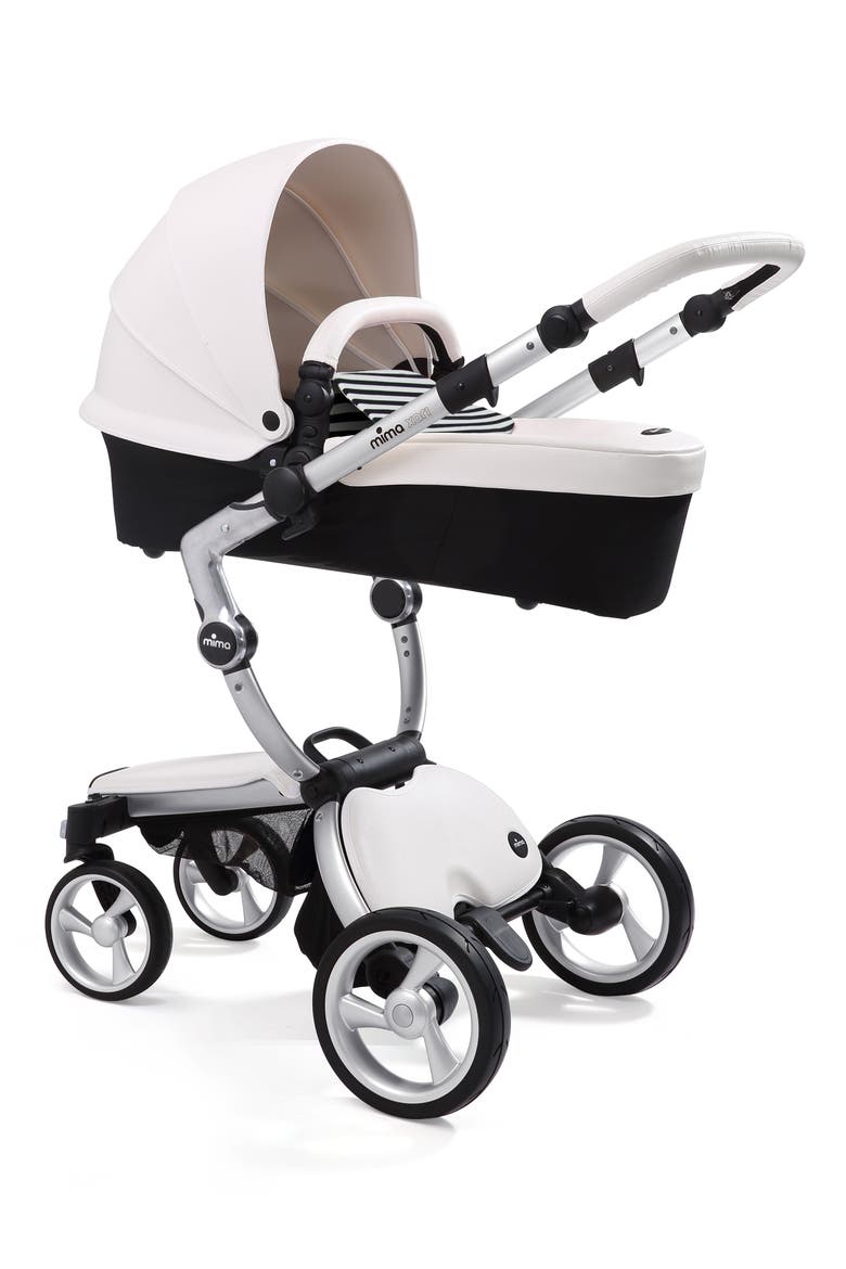 Xari Aluminum Chassis Stroller with Reversible Reclining Seat & Carrycot, Alternate, color, SNOW WHITE / BLACK AND WHITE