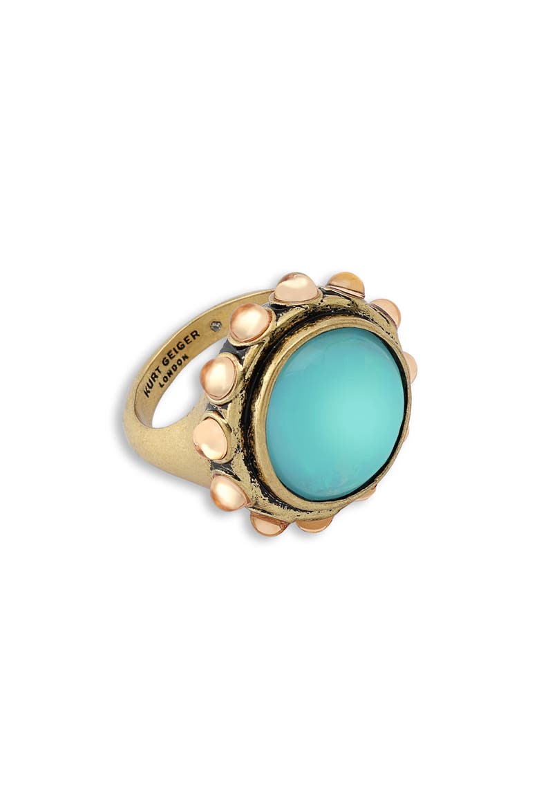 Resin Stone Cocktail Ring, Alternate, color, BLUE